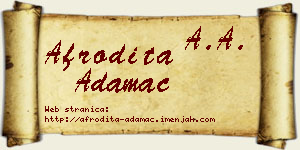 Afrodita Adamac vizit kartica